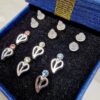 il_fullxfull.5704432762_icz7 Hypoallergenic Plastic Post Earrings Heart design Ear Studs with CZ Crystals - 3 Pairs + Gift Box