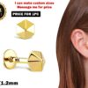 Hexagon Shape 16G Labret Lip Piercing made from solid 14K Gold and Rose Gold Body Piercing for Tragus, Medusa Lip studs Internally Threaded