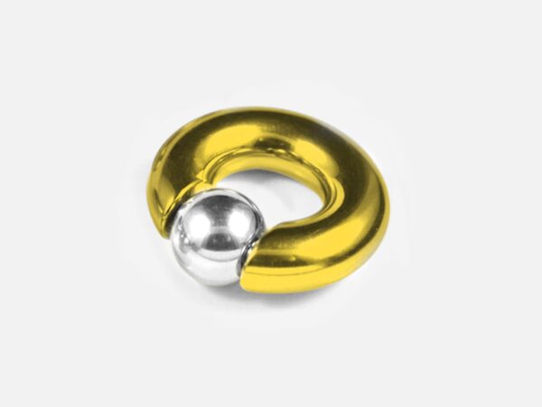 Gold Prince Albert Piercing, Prince Albert Jewelry, PA Ring - Captive Bead Ring, Captive Prince 8G to 00G with Custom Spring Ball Closure