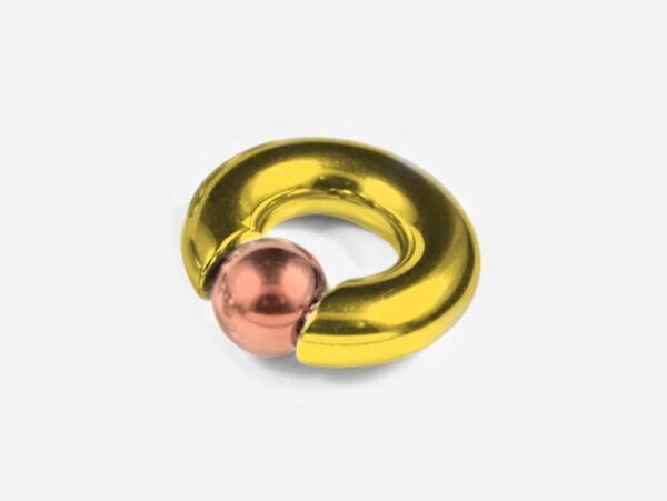 Gold Prince Albert Piercing, Prince Albert Jewelry, PA Ring - Captive Bead Ring, Captive Prince 8G to 00G with Custom Spring Ball Closure