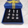 Clear Plastic Post Stud Crown Earrings with CZ Crystals - Hypoallergenic, Nickel Free - 3 Pairs + Gift Box