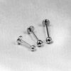 14K White Gold Internal Labret Lip Piercing -16G 14G - Body Piercing for Tragus, Lip Jewellery, Cartilage Piercing- Hand Made