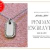 Personalised Engraved Elegant Silver Pendant and Chain Necklace with CZ Crystals - Personalize it with your Message or Image - Army Tag