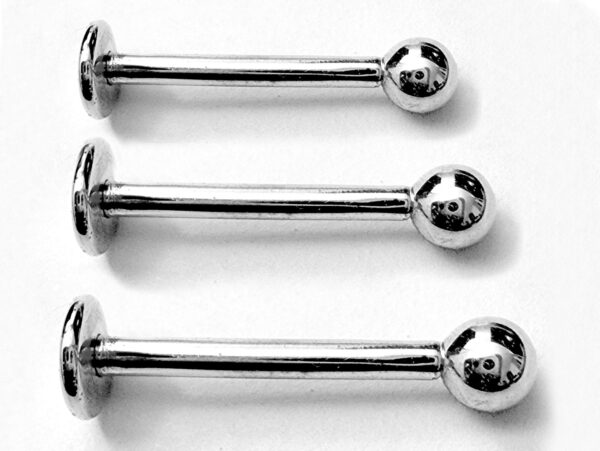 14K White Gold Internal Labret Lip Piercing -16G 14G - Body Piercing for Tragus, Lip Jewellery, Cartilage Piercing- Hand Made