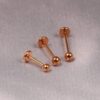 14K Rose Gold Internal Labret Lip Piercing -16G 14G - Body Piercing for Tragus, Lip Jewellery, Cartilage Piercing- Hand Made