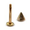 14K Gold Cone Labret Stud Lip Jewellery - 14G Labret Piercing, Lip Ring, Lip Stud, Tragus Earring with Peach Gold Cone