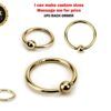 Solid Gold 14K Hoop Ring Piercing - 1K Gold Body Piercing for Ears, Tragus, Helix Ring, Conch Hoop, Septum, Cartilage - 14G & 16G