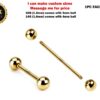 14K Solid Gold Straight Barbell Piercing - 14K Gold Body Piercing for Ears, Tongue, Nipples Jewelry, Cartilage Bar - 14G 16G available