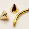 Spike Eyebrow Piercing, Cone Eyebrow Jewellery Curved barbell - 14K Gold Piercing Bent Bar for Eyebrow Studs