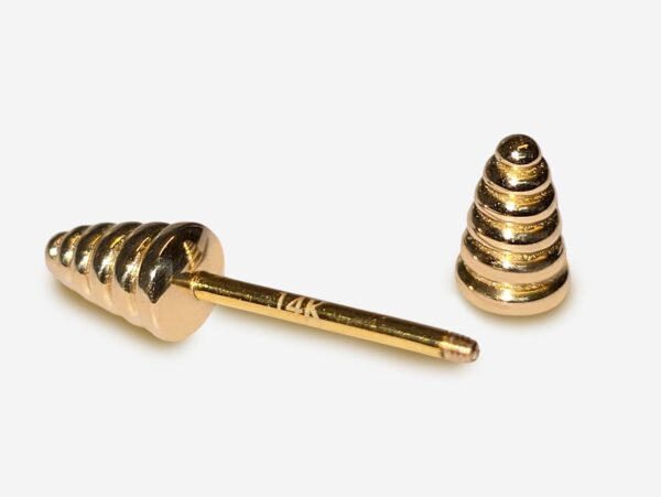 14K Real Gold Dumbbell Design Barbell Piercing, Nipple Jewelry, Barbell Earrings - 16G Body Jewellery Straight Barbell Stud