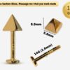 14K Gold Pyramid Cone Labret Stud Lip Jewellery, Lip Piercing Tragus Earring - 14G Body Jewellery Gold Lip Bar