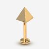 14K Gold Pyramid Cone Labret Stud Lip Jewellery, Lip Piercing Tragus Earring - 14G Body Jewellery Gold Lip Bar