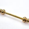 14K Gold Unique Style Barbell Piercing, Nipple Jewelry, Barbell Earrings - 14G Body Jewellery Straight Barbell Stud