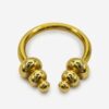 14K Gold Unique Style Septum Horseshoe Barbell, Septum ring, Lip Piercing - 14G Body Jewellery Gold Nose Ring