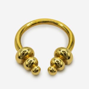 14K Gold Unique Style Septum Horseshoe Barbell, Septum ring, Lip Piercing - 14G Body Jewellery Gold Nose Ring