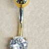 il_fullxfull.5898667461_u8zw_01a2aa8d-5ba3-4171-a332-93a0b3bd545c 14K Solid Gold Belly Bar ,Belly Button Ring with Crystal Belly Ring - Hand Set and Hand Polished - Gold Body Jewellery