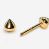 14K Gold Nipple Jewellery Barbell, Barbell Earrings with Round Cone End - 16G Body Jewellery Straight Barbell Stud