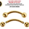 14K Solid Gold Curved Barbell Piercing - 14K Gold Body Piercing for Eyebrow, Lip Studs, Rook Jewelry, Cartilage Bar - 14G and 16G available