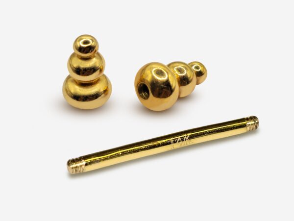 14K Gold Unique Style Barbell Piercing, Nipple Jewelry, Barbell Earrings - 14G Body Jewellery Straight Barbell Stud