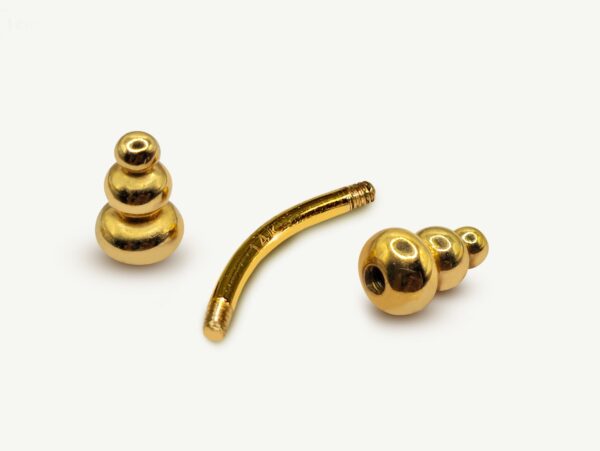 14K Gold Unique Style Eyebrow Piercing Curved Barbell Piercing, Cartilage Piercing, Belly Ring - 14G Body Jewellery