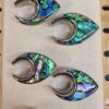 il_fullxfull.5975419004_m591 Titanium Saddle Plugs Ear Stretching with Abalone Shell - Ear Tunnels, Reverse Ear Plug Earrings - Body Piercing Jewellery Ear Gauges