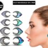 Titanium Saddle Plugs Ear Stretching with Abalone Shell - Ear Tunnels, Reverse Ear Plug Earrings - Body Piercing Jewellery Ear Gauges