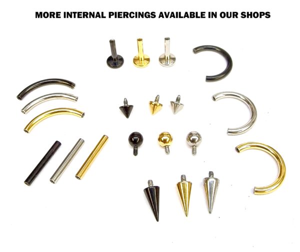 Titanium Black Vertical Labret Piercing 16G 14G Internally Threaded Curved Barbell, Eyebrow Ring, Rook Earring - 6mm to 12mm