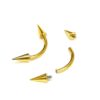 Titanium Gold Spike Eyebrow Jewelry 16G 14G Internally Threaded Curved Barbell Cones/Spike Lip Piercing, Rook Barbell, Cartilage Piercing