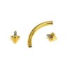 Titanium Gold Spike Eyebrow Jewelry 16G 14G Internally Threaded Curved Barbell Cones/Spike Lip Piercing, Rook Barbell, Cartilage Piercing