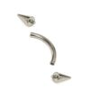 Titanium Spike Eyebrow Jewelry 16G 14G Internally Threaded Curved Barbell Cones/Spike Lip Piercing, Rook Barbell, Cartilage Piercing