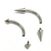 il_fullxfull.6012583268_1tq8 Titanium Spike Eyebrow Jewelry 16G 14G Internally Threaded Curved Barbell Cones/Spike Lip Piercing, Rook Barbell, Cartilage Piercing