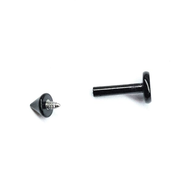 Titanium Black Spike Labret Stud Internal Threaded Cone/Spike Lip Piercing, Lip Jewellery, Cartilage Earring 16G 14G Body Piercing