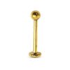 Titanium Gold Labret Stud Piercing 16G 14G Internally Threaded Lip Jewellery, Lip Ring, Tragus Earring - 6mm to 12mm