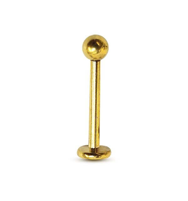 il_fullxfull.6027817844_42oy Titanium Gold Labret Stud Piercing 16G 14G Internally Threaded Lip Jewellery, Lip Ring, Tragus Earring - 6mm to 12mm