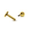 Titanium Gold Labret Stud Piercing 16G 14G Internally Threaded Lip Jewellery, Lip Ring, Tragus Earring - 6mm to 12mm