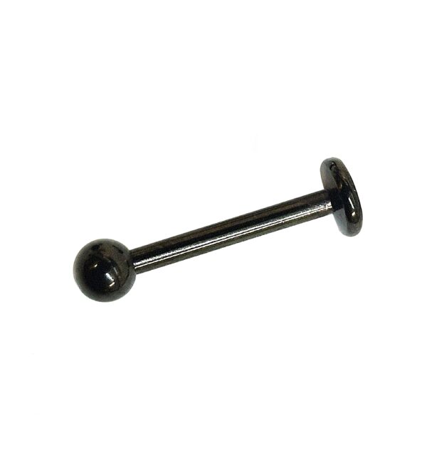 Titanium Black Labret Stud Piercing 16G 14G Internally Threaded Lip Jewellery, Lip Ring, Tragus Earring - 6mm to 12mm