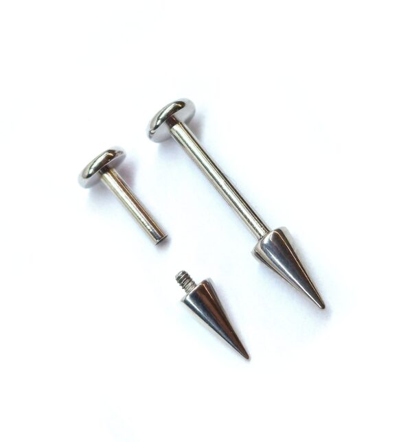 il_fullxfull.6027914344_9eml Titanium Cone/Spike Labret Stud Lip Piercing, Lip Jewellery, Cartilage Earring 16G 14G Body Piercing