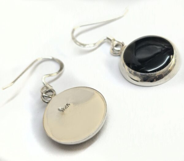 Silver Drop Dangle Earrings and Pendant Sets with Genuine Onyx Stones