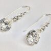 Silver Drop Dangle Beautiful Shiny CZ Crystal Earrings - This exquisite earring captivates with its timeless elegance.
