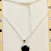 Silver Drop Dangle Earrings and Pendant Sets with Genuine Onyx Stones