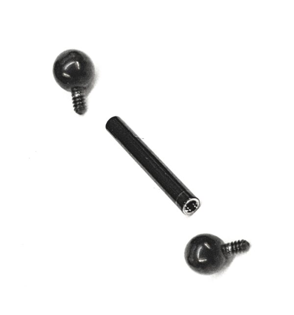 Titanium Black Barbell Piercing 16G 14G Internally Threaded Tongue Bar, Nipple Jewellery, Barbell Earrings, Ear Cartilage - 6mm to 24mm