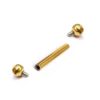 Titanium Gold Tongue Bar 16G 14G Internally Threaded Barbell Piercing, Nipple Jewellery, Barbell Earrings, Ear Cartilage - 6mm to 24mm