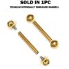 Titanium Gold Tongue Bar 16G 14G Internally Threaded Barbell Piercing, Nipple Jewellery, Barbell Earrings, Ear Cartilage - 6mm to 24mm