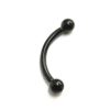 Titanium Black Vertical Labret Piercing 16G 14G Internally Threaded Curved Barbell, Eyebrow Ring, Rook Earring - 6mm to 12mm