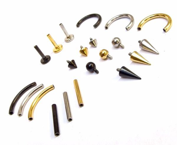 Titanium Gold Eyebrow Piercing 16G 14G Internally Threaded Curved Barbell, Vertical Labret, Rook Earring - 6mm to 12mm