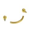 Titanium Gold Eyebrow Piercing 16G 14G Internally Threaded Curved Barbell, Vertical Labret, Rook Earring - 6mm to 12mm