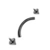 Titanium Black Spike Eyebrow Piercing 16G 14G Internally Threaded Curved Barbell Cones/Spike Lip Piercing, Rook Barbell, Cartilage Piercing