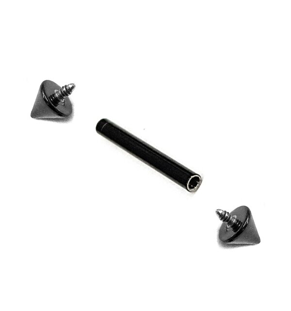 Titanium Black Spike Barbell Nipple Piercing 16G 14G Internally Threaded Cones/Spike Piercing Earring, Nose Bridge, Cartilage Piercing