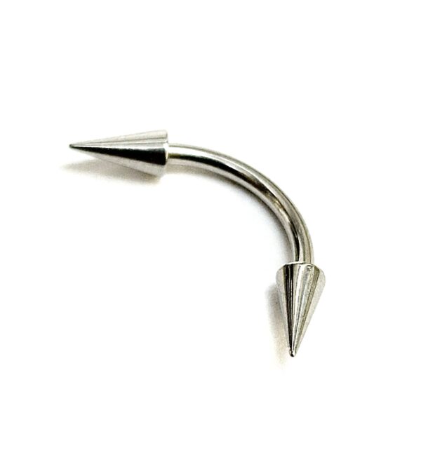il_fullxfull.6060652763_baot Titanium Spike Eyebrow Jewelry 16G 14G Internally Threaded Curved Barbell Cones/Spike Lip Piercing, Rook Barbell, Cartilage Piercing