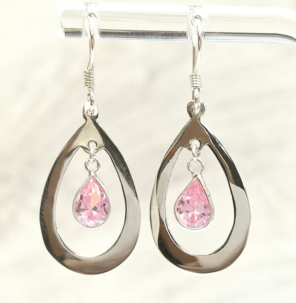 Tear Drop Dangle Earrings - Silver 925 earring with High quality CZ Crystals.